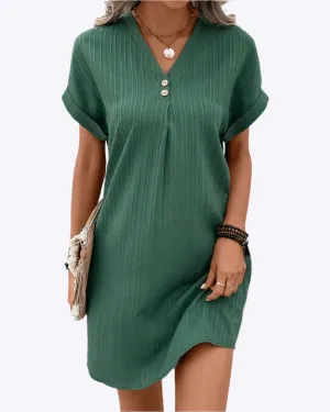 Imogene - Chic V Neck Woman's Mini Dress
