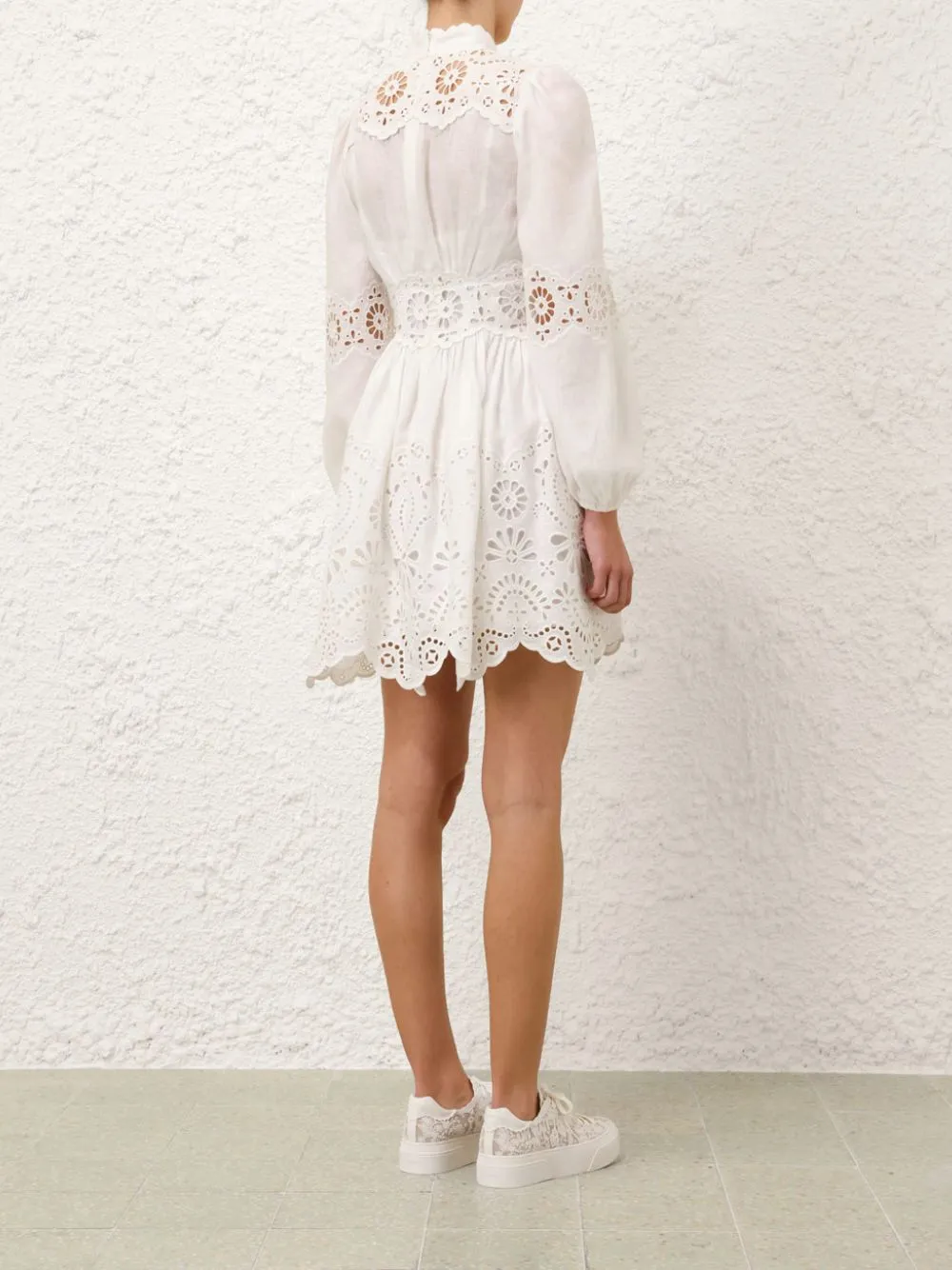 Ivory Acacia Broderie Mini Dress