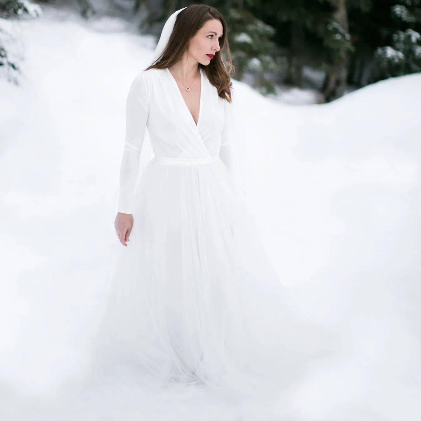 Ivory maxi tulle dress  #1066