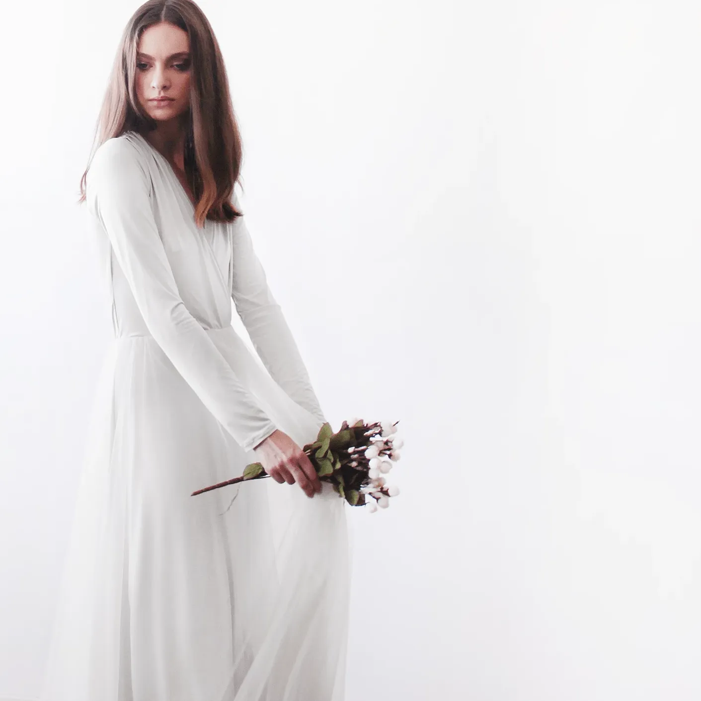 Ivory maxi tulle dress  #1066