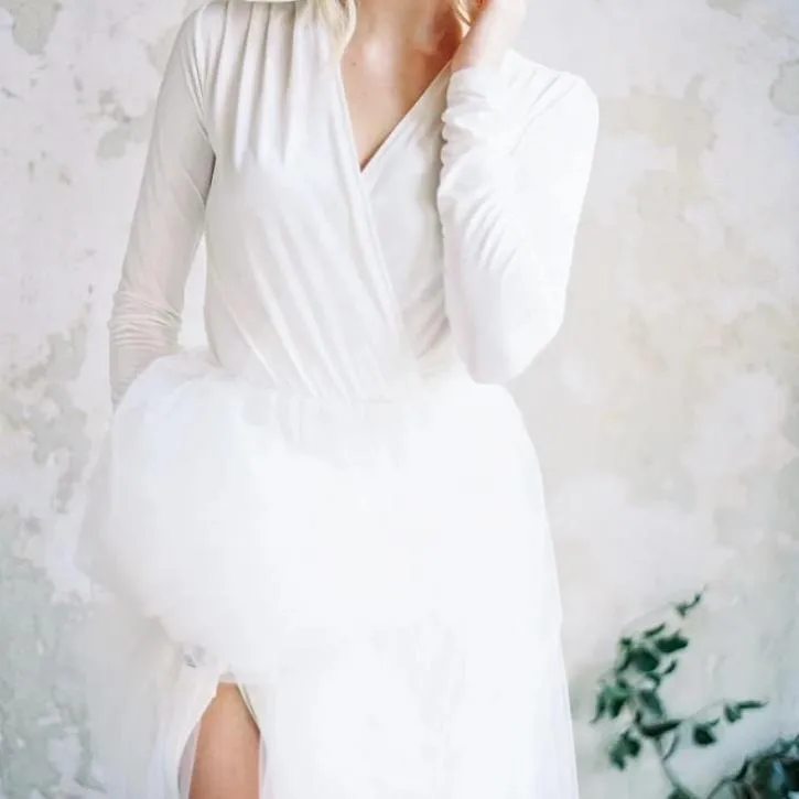 Ivory maxi tulle dress  #1066
