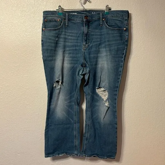 J. Crew Distressed Demi Boot Crop Jeans Size 34