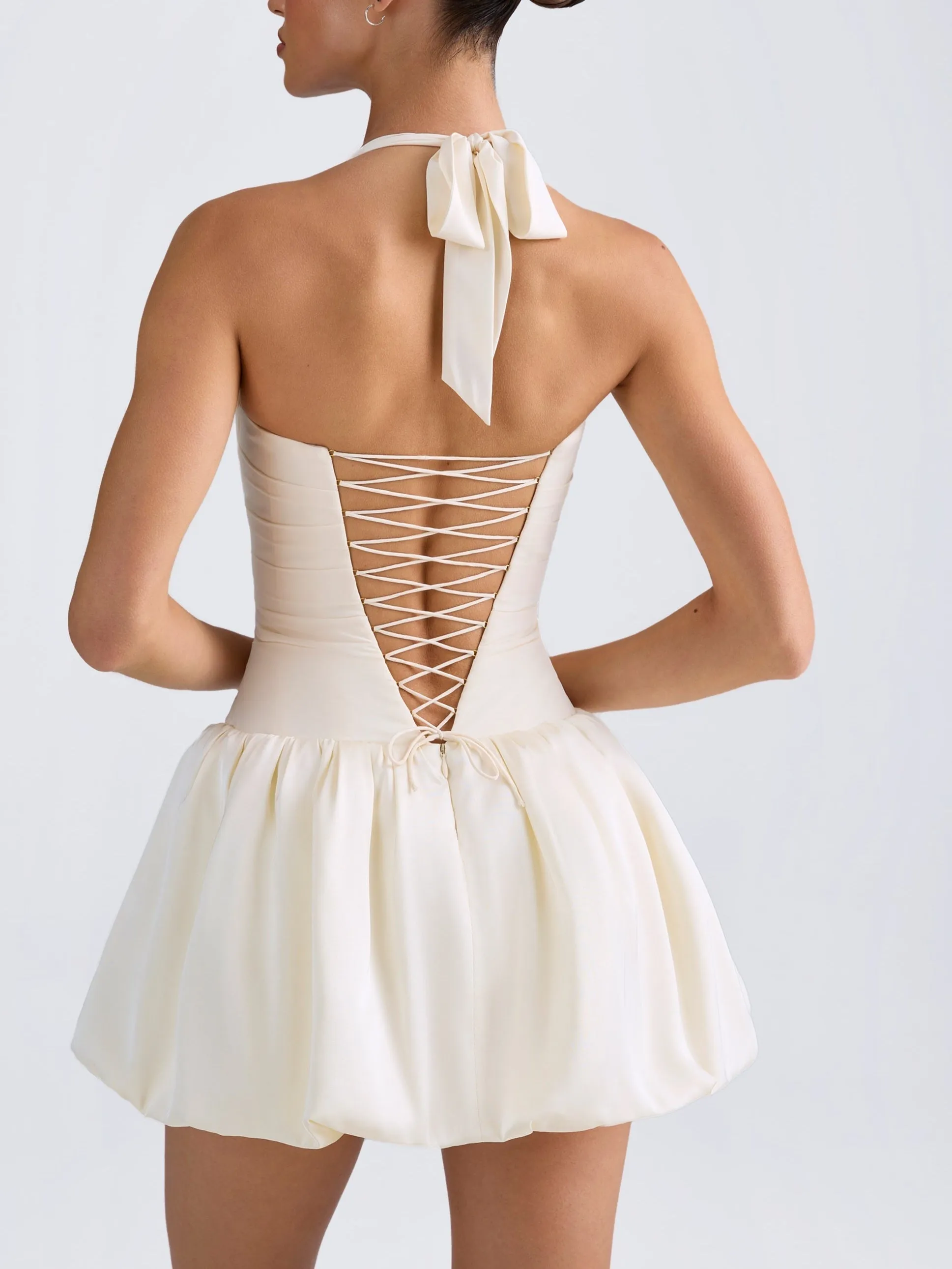 JazzHer Ludmila Halterneck Bubble Hem Dress