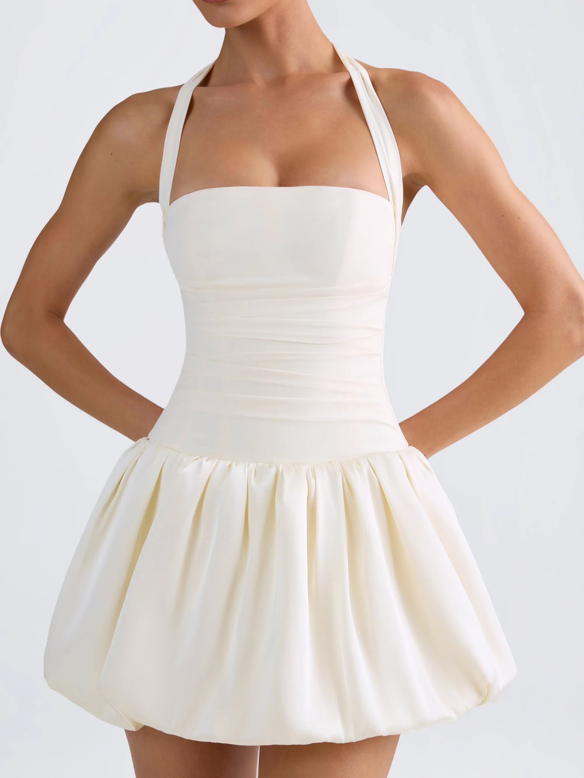JazzHer Ludmila Halterneck Bubble Hem Dress