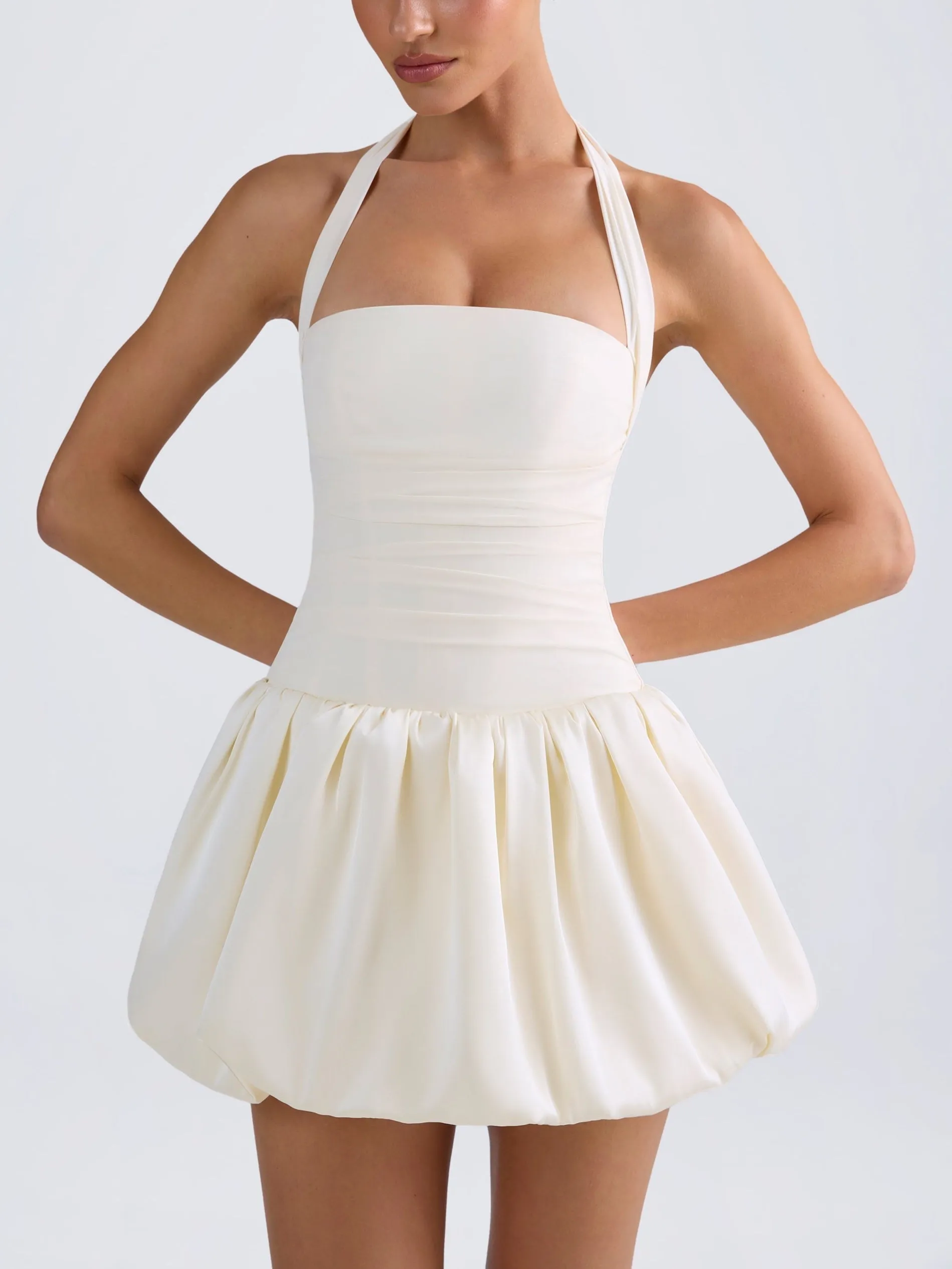 JazzHer Ludmila Halterneck Bubble Hem Dress