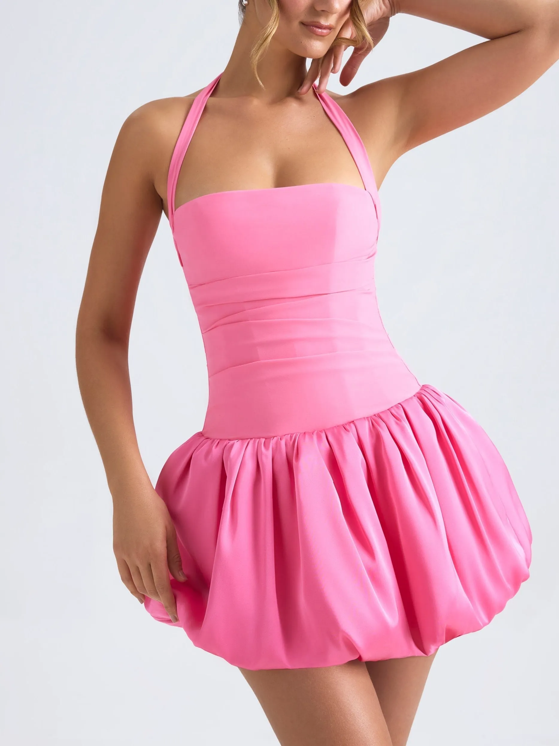 JazzHer Ludmila Halterneck Bubble Hem Dress