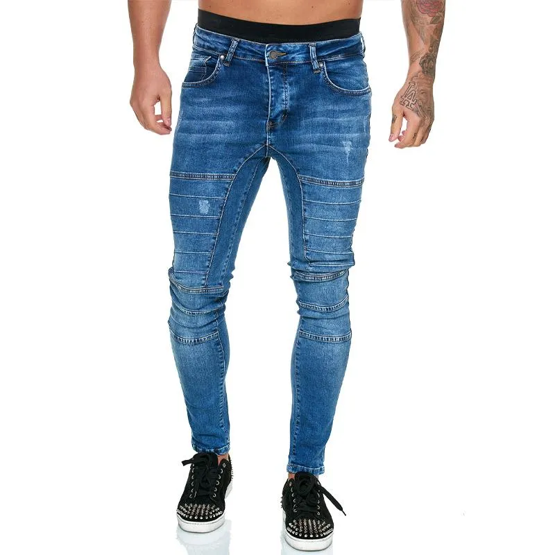 Jean skinny motard couleur unie vintage