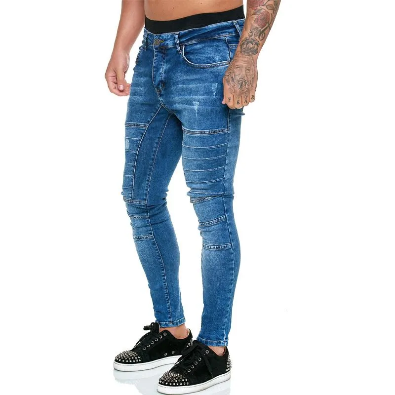 Jean skinny motard couleur unie vintage