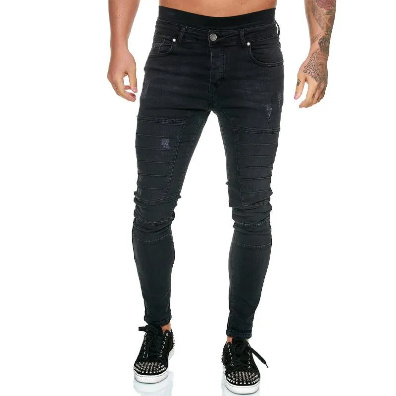 Jean skinny motard couleur unie vintage
