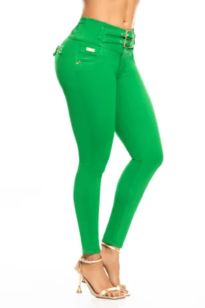 JEANS COLOMBIANOS PUSH UP VERDE 6923