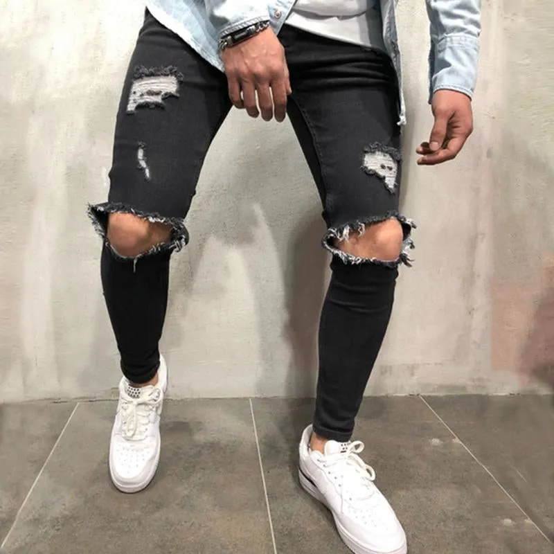 Jeans déchirés décontractés vintage