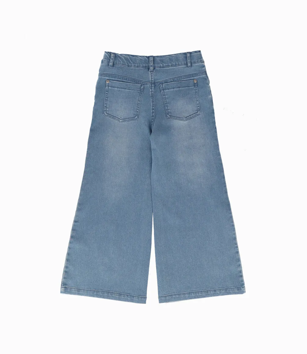 Jeans Niña Acampanado Con Brillos