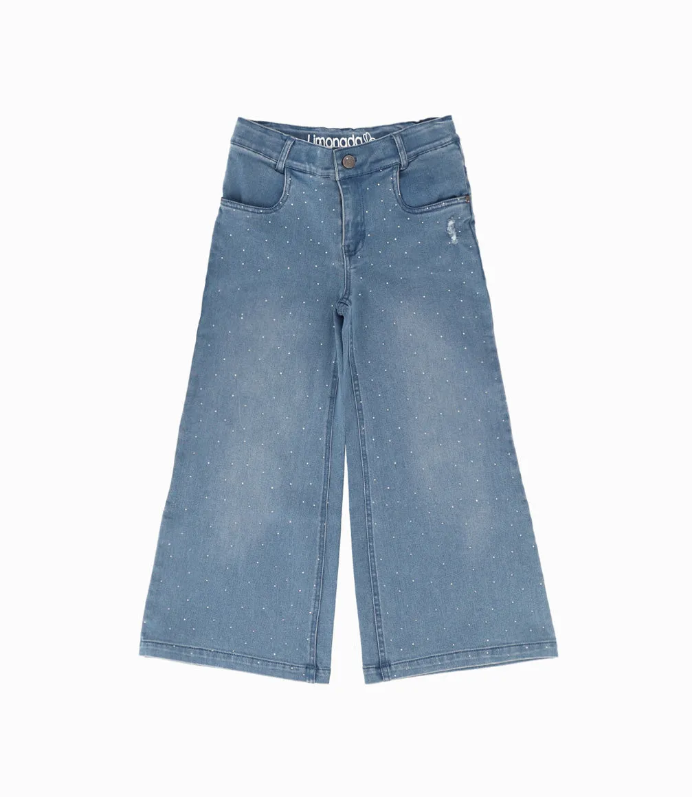 Jeans Niña Acampanado Con Brillos