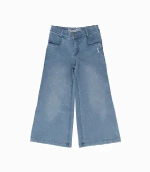 Jeans Niña Acampanado Con Brillos