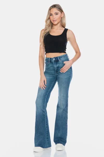 Judy Blue Full Size Tummy Control Cut Hem Flare Jeans ONLINE EXCLUSIVE