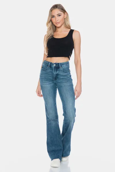 Judy Blue Full Size Tummy Control Cut Hem Flare Jeans ONLINE EXCLUSIVE