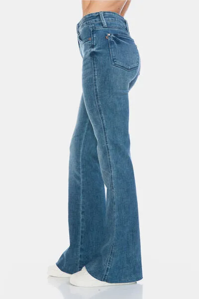 Judy Blue Full Size Tummy Control Cut Hem Flare Jeans ONLINE EXCLUSIVE