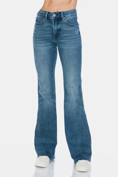 Judy Blue Full Size Tummy Control Cut Hem Flare Jeans ONLINE EXCLUSIVE