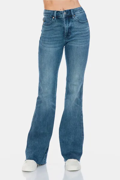 Judy Blue Full Size Tummy Control Cut Hem Flare Jeans ONLINE EXCLUSIVE