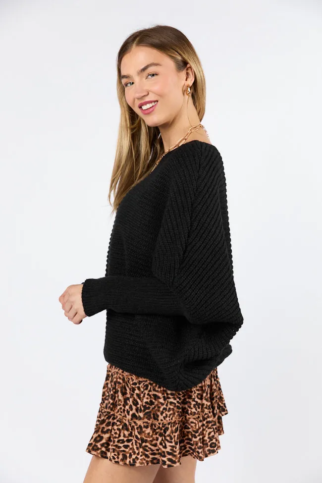 Just Looking Black Oversized Dolman Sleeve Sweater FINAL SALE