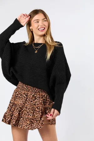 Just Looking Black Oversized Dolman Sleeve Sweater FINAL SALE