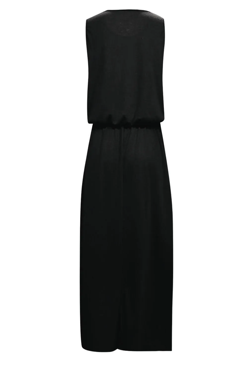 KaleaBoutique Solid Sleeveless Tunic Maxi Dress with Split