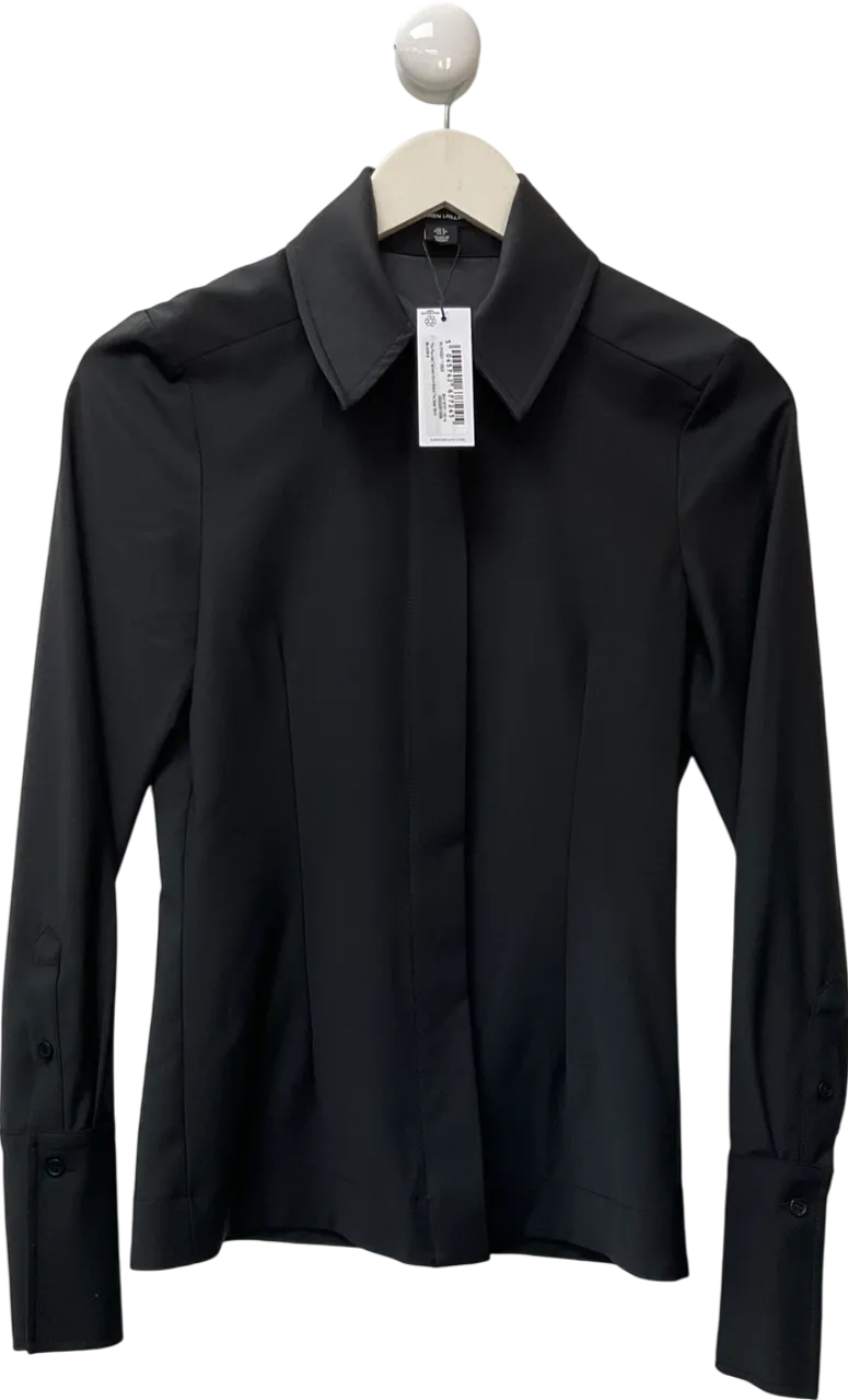 Karen Millen Black Petite The Founder Tailored Wool Blend Shirt UK 6