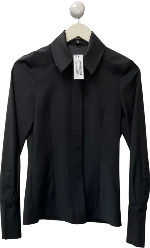 Karen Millen Black Petite The Founder Tailored Wool Blend Shirt UK 6