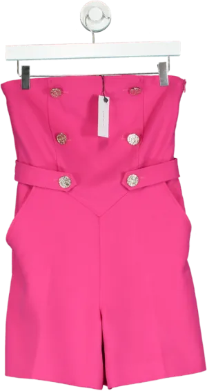 Karen Millen Pink Strapless Playsuit UK 6