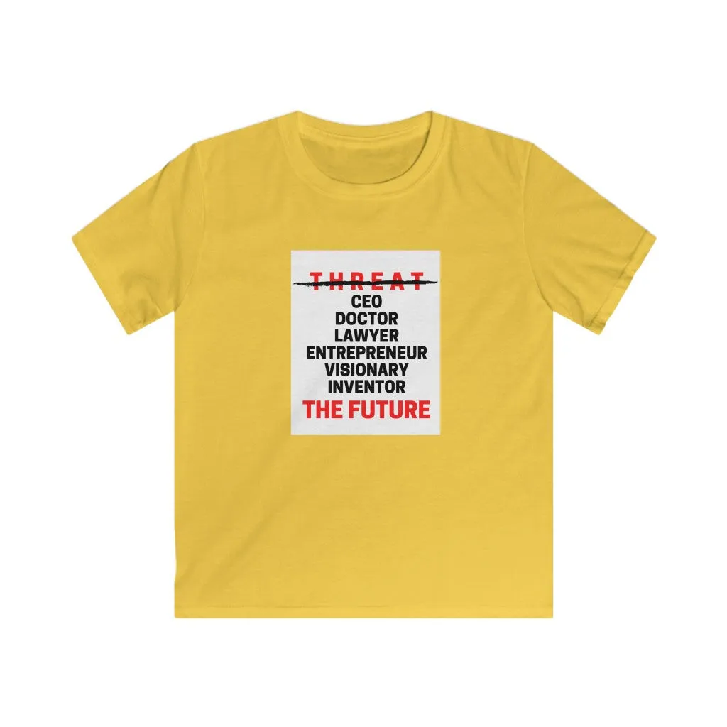 Kids Softstyle Tee (Black Love Rocks Original Design - Not a Threat)