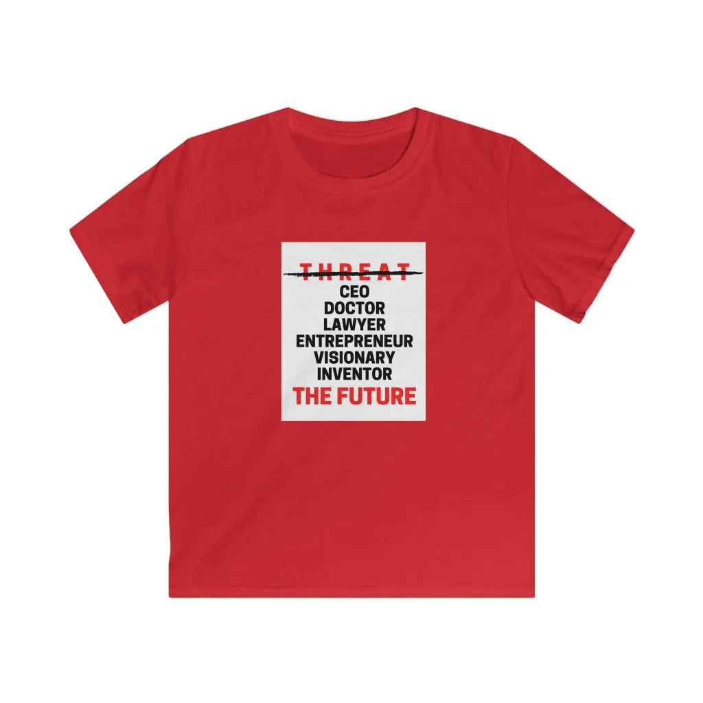 Kids Softstyle Tee (Black Love Rocks Original Design - Not a Threat)