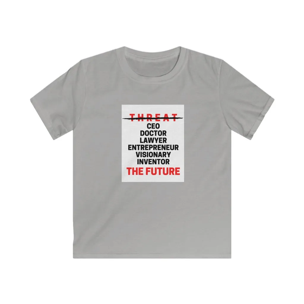 Kids Softstyle Tee (Black Love Rocks Original Design - Not a Threat)