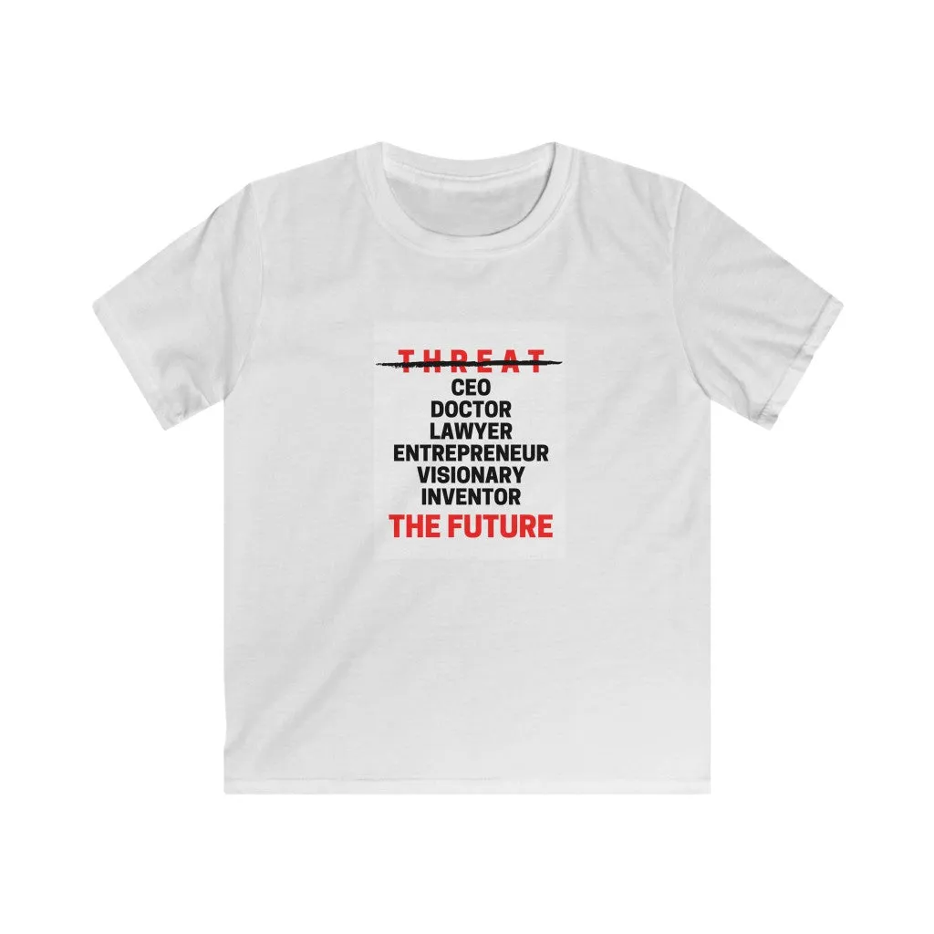 Kids Softstyle Tee (Black Love Rocks Original Design - Not a Threat)