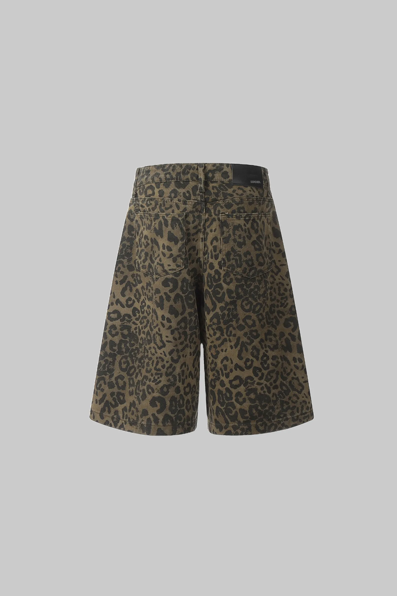 Leopard Denim Shorts