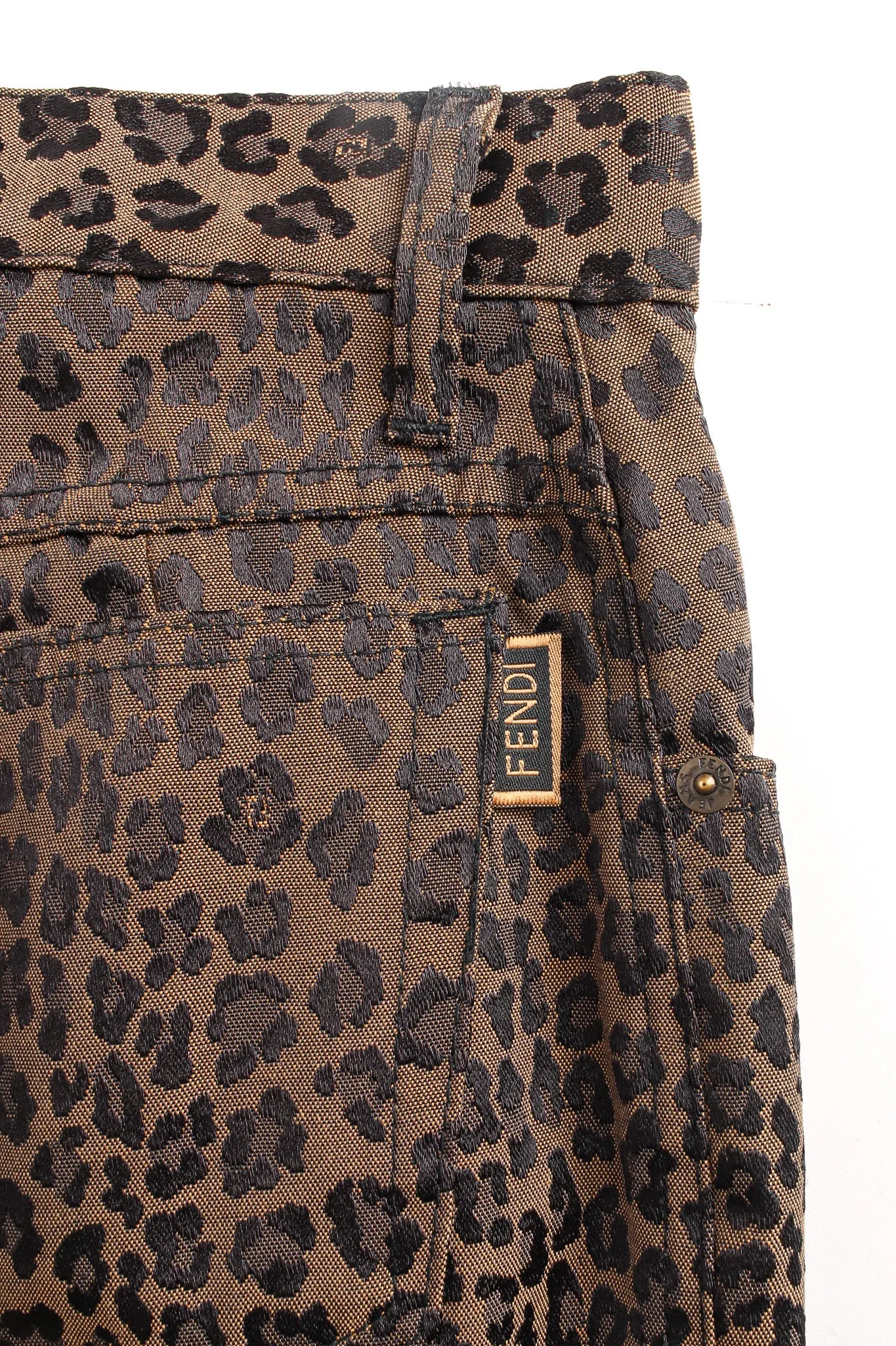 Leopard Signed Logo Print Jeans