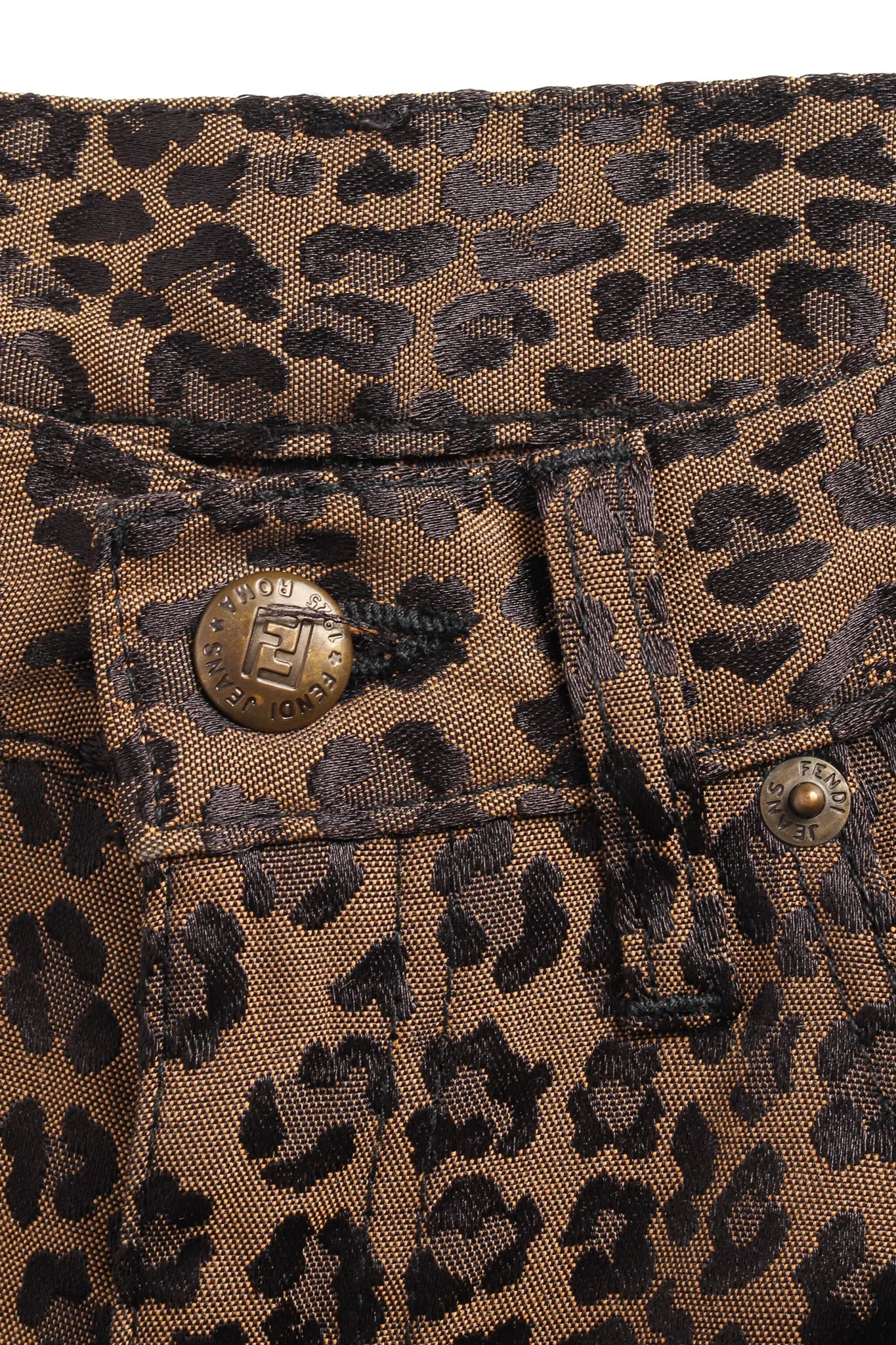 Leopard Signed Logo Print Jeans