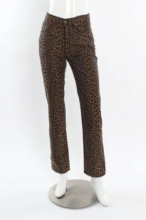 Leopard Signed Logo Print Jeans
