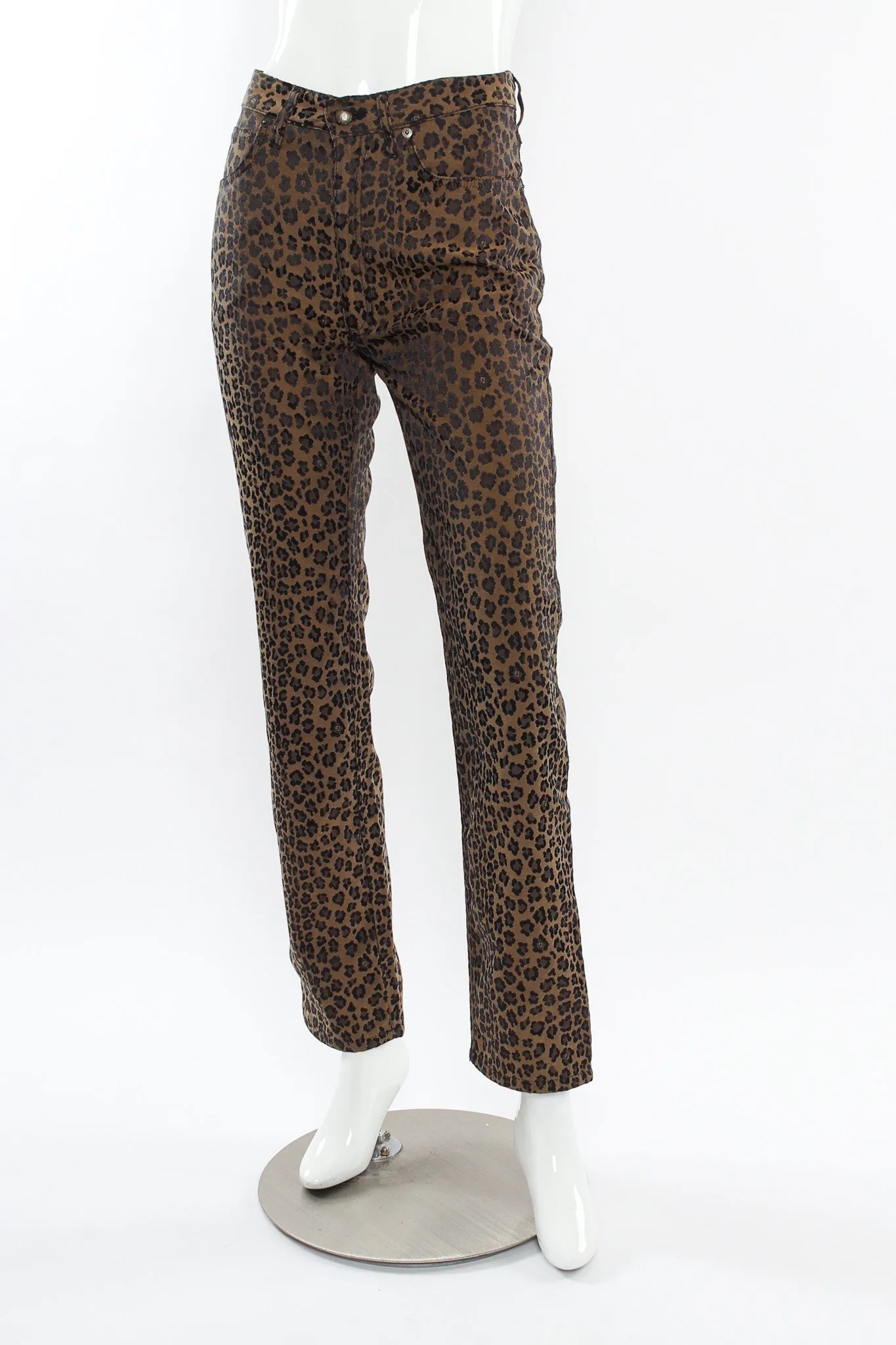 Leopard Signed Logo Print Jeans