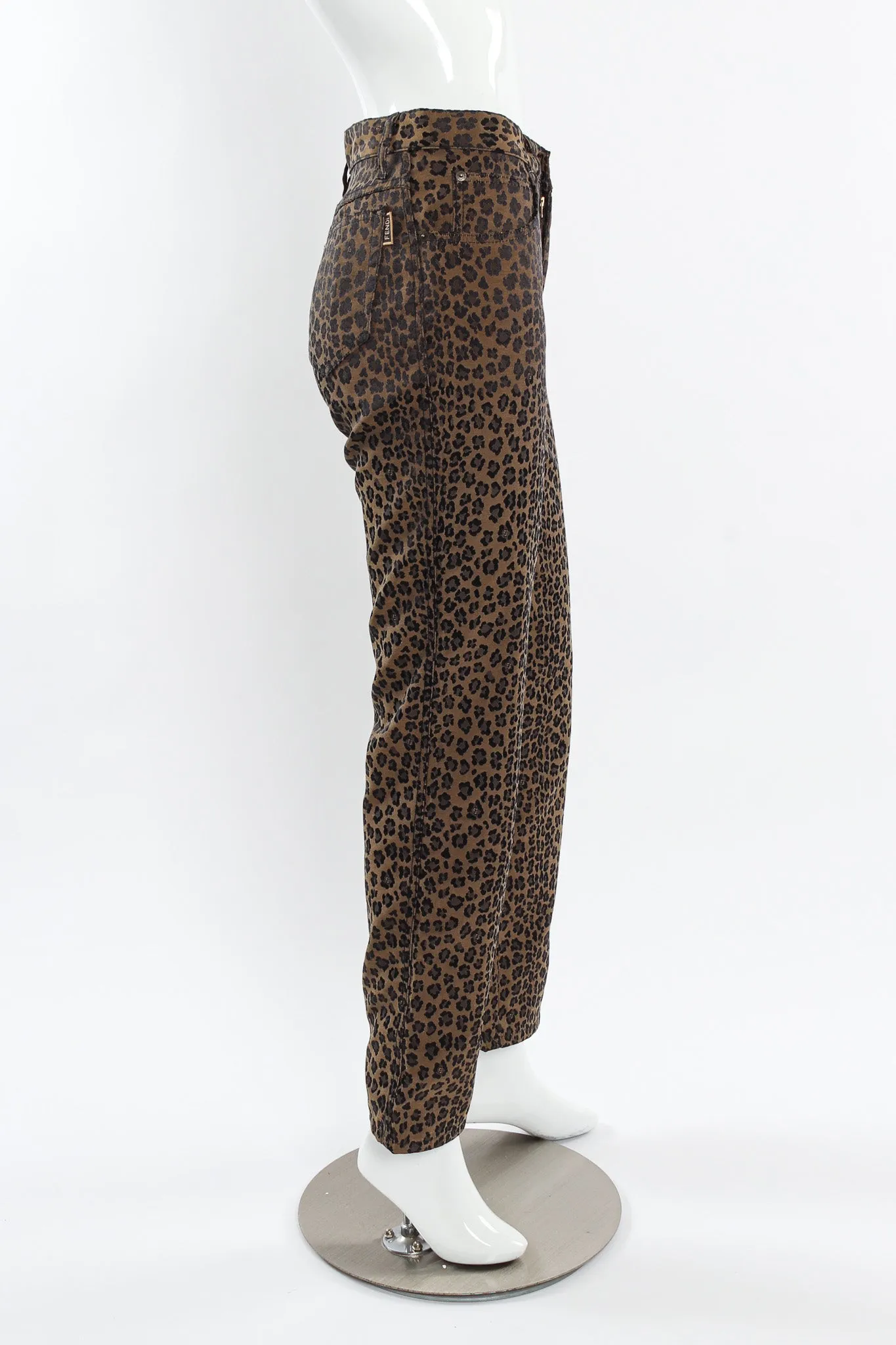Leopard Signed Logo Print Jeans