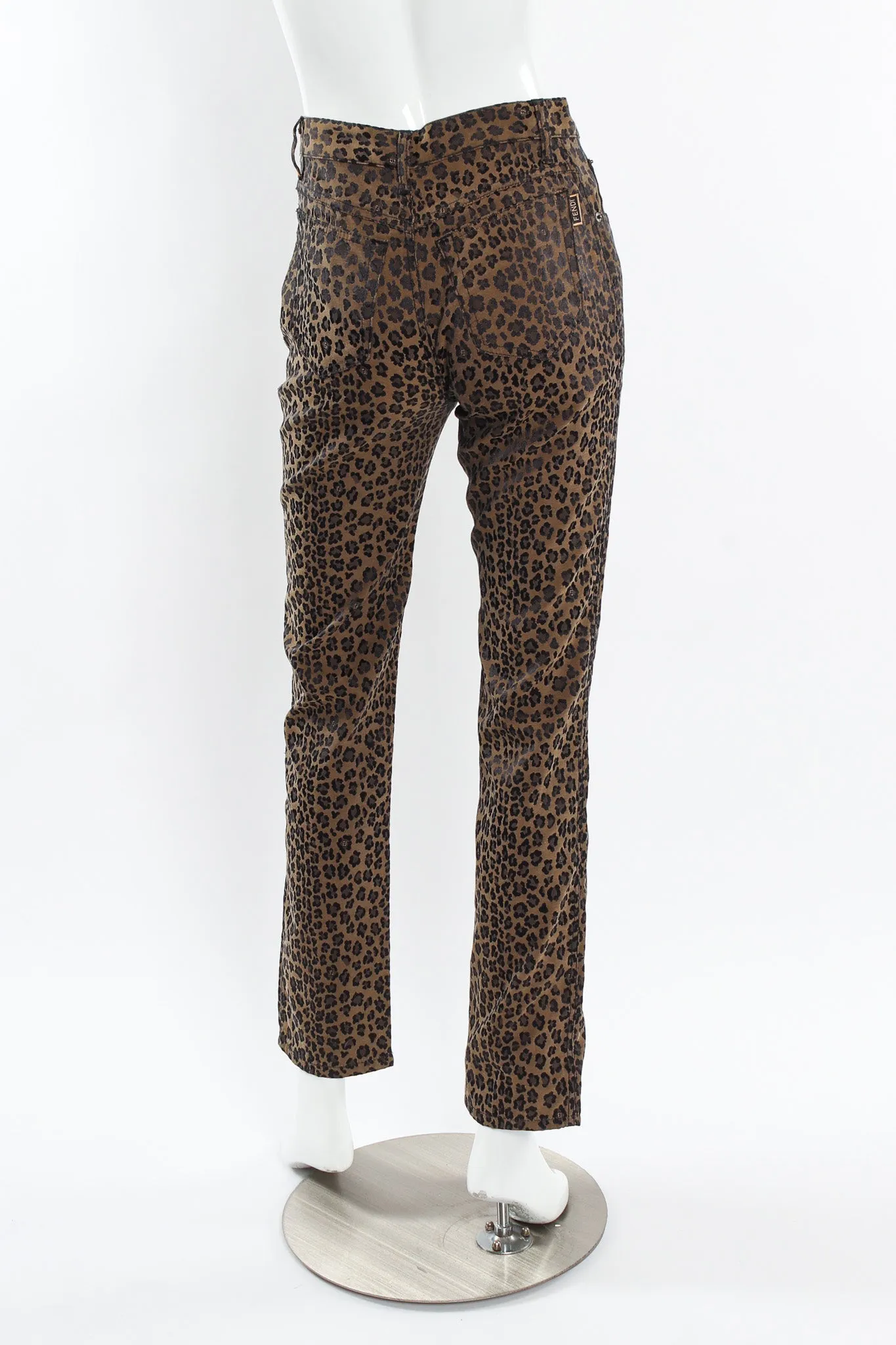 Leopard Signed Logo Print Jeans