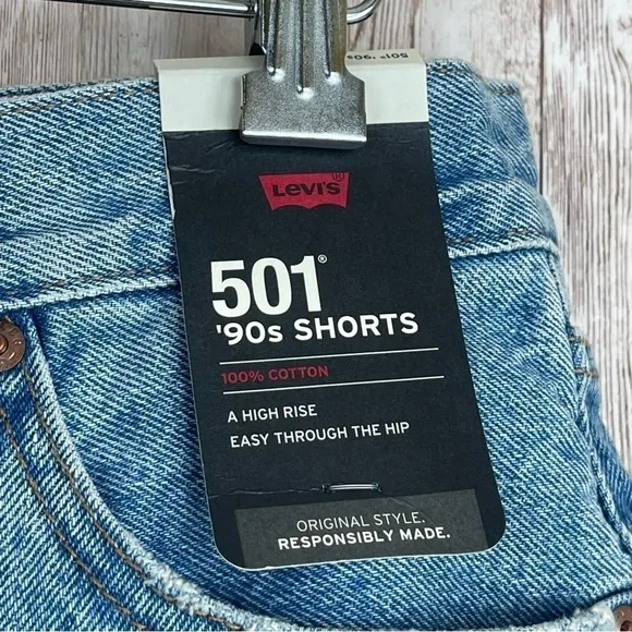 Levi’s 501 90’s Distressed Non Stretch Denim Shorts Size 28 Women