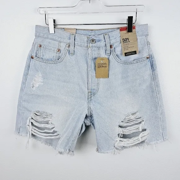 Levi's 501 Light Wash Button Fly Jean Shorts NWT, size 28