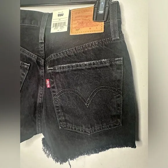 Levi’s 501 Original Fit High Rise Distressed Shorts Sz 24