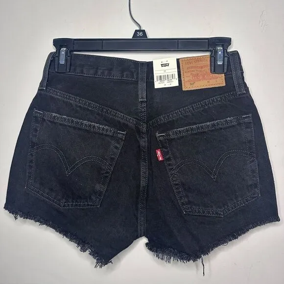 Levi’s 501 Original Fit High Rise Distressed Shorts Sz 24