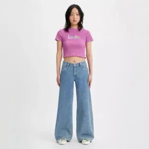 LEVI'S '94 Baggy Wide-Leg Relaxed-Fit denim Jeans in medium wash Size 28