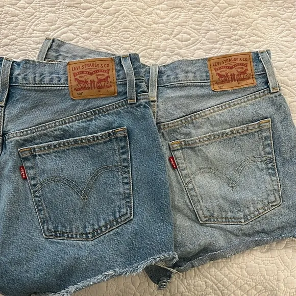 Levi's Premium BUNDLE (2) 501 ORIGINAL FIT HIGH RISE WOMEN'S SHORTS Size 28