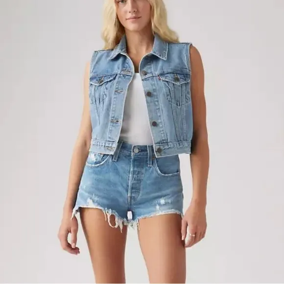 Levi's Premium BUNDLE (2) 501 ORIGINAL FIT HIGH RISE WOMEN'S SHORTS Size 28