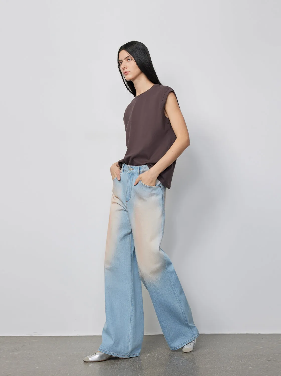 Light Blue Wide-Leg Jeans