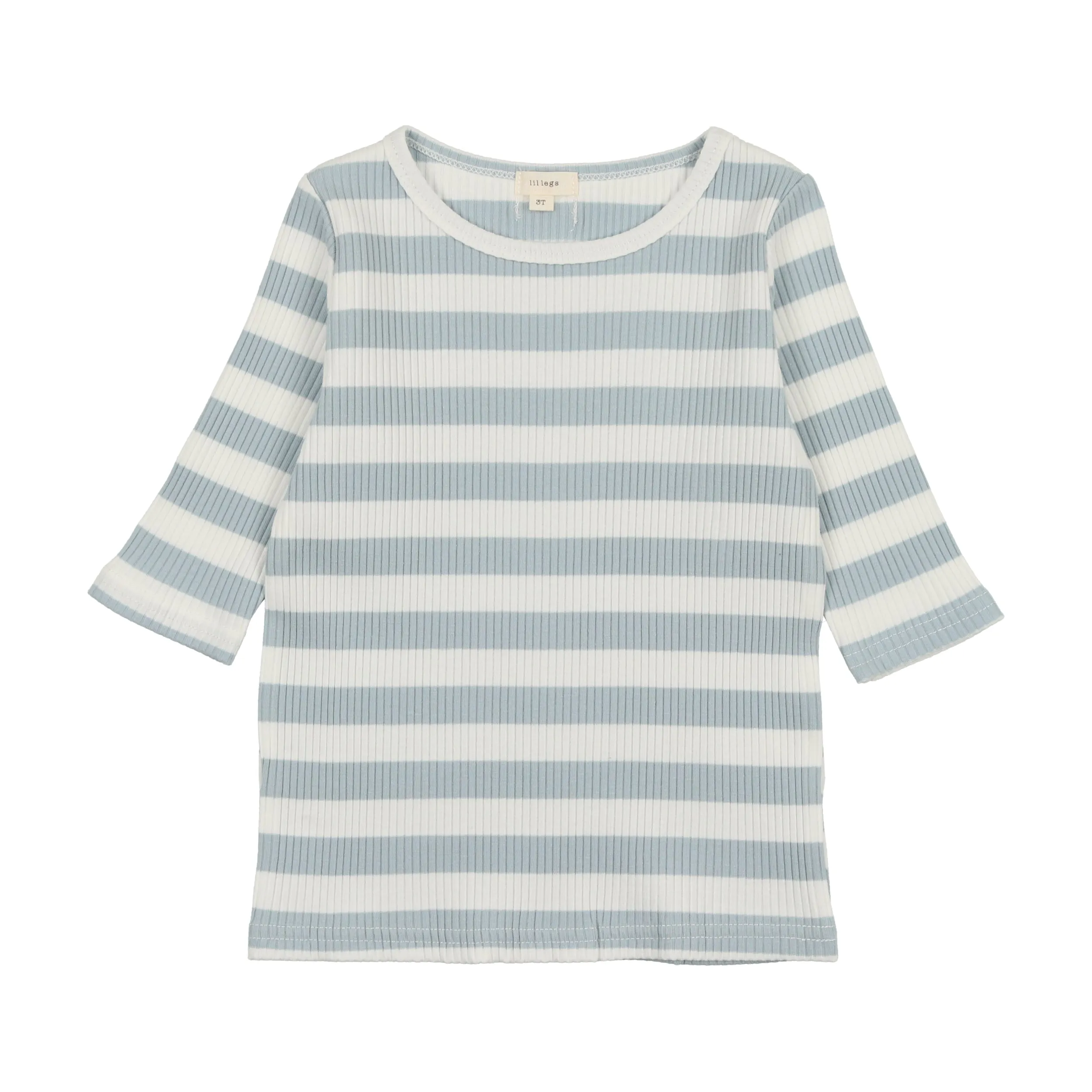 Lil Legs Three Quarter T-Shirt - Light Blue Stripe