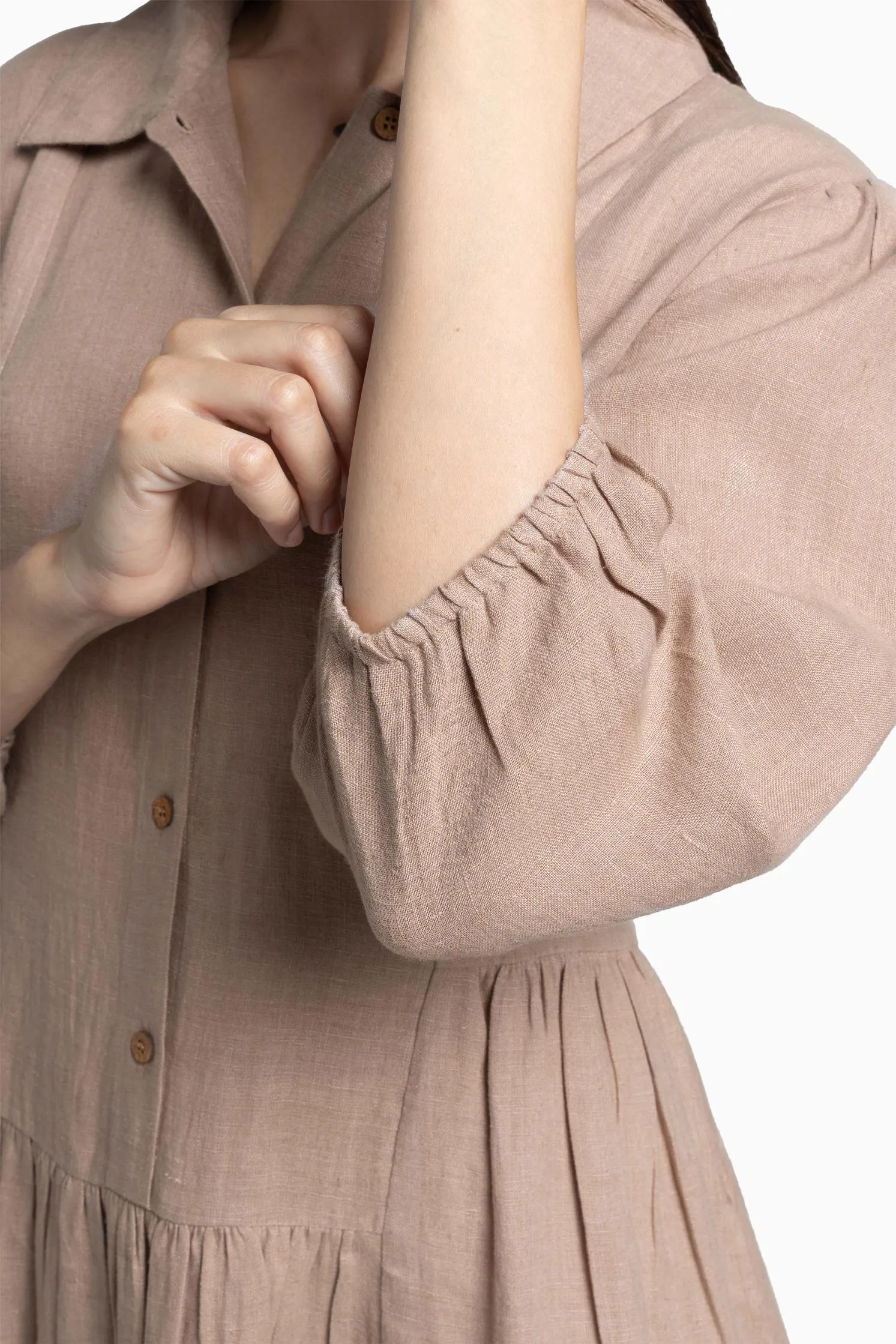 Linen Magnolia Dress-Sunburnt Yellow